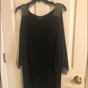 Black Dress with Peep Hole Sleeves